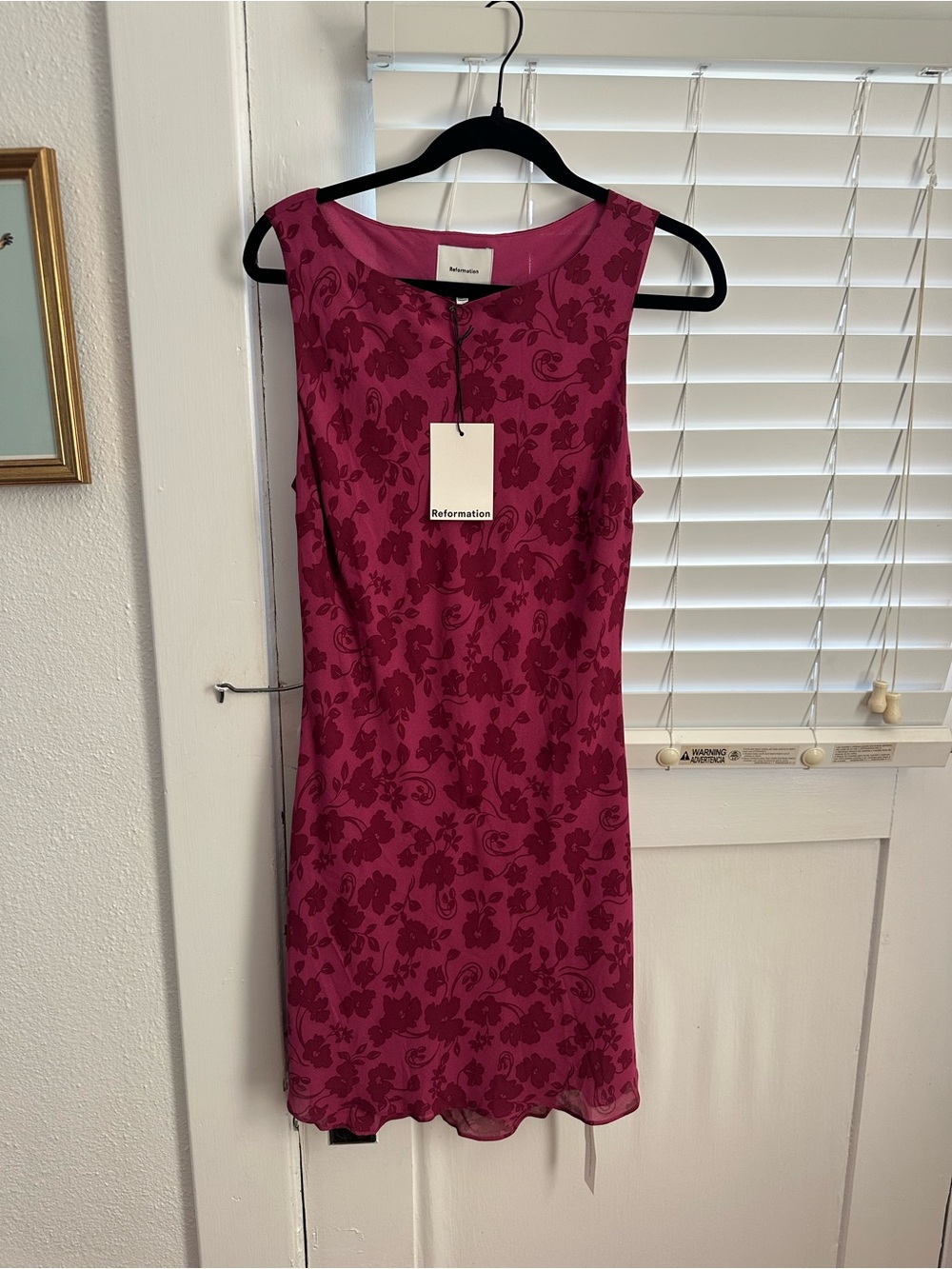 Reformation Magenta Floral Mini Sheath Dress